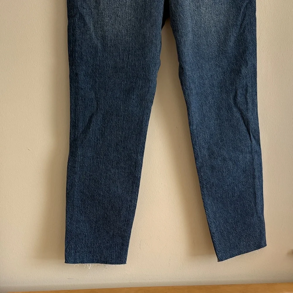 Good American Dark Blue High-Rise Straight Jeans - Picture 4 of 6